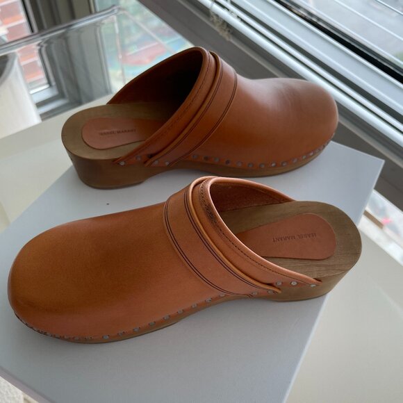 ISABEL MARANT Thalie leather clogs/ Color: Natural (Tan) - Picture 3 of 6